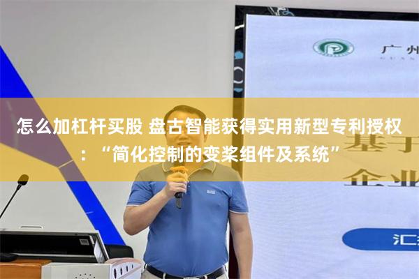 怎么加杠杆买股 盘古智能获得实用新型专利授权：“简化控制的变桨组件及系统”