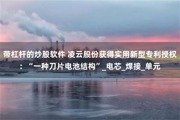 带杠杆的炒股软件 凌云股份获得实用新型专利授权：“一种刀片电池结构”_电芯_焊接_单元
