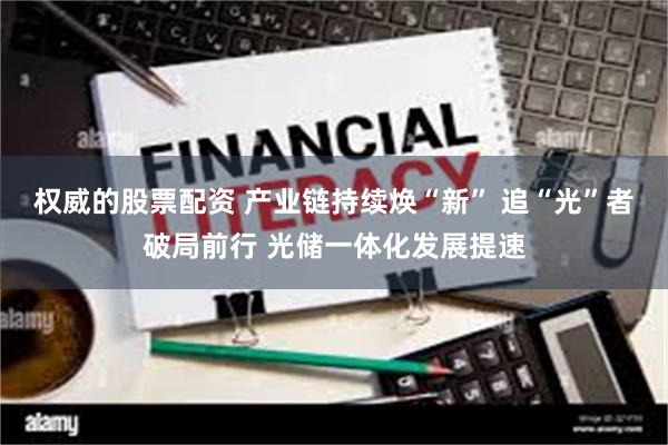 权威的股票配资 产业链持续焕“新” 追“光”者破局前行 光储一体化发展提速