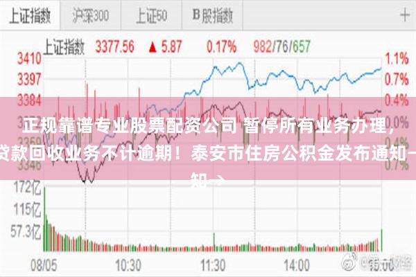 正规靠谱专业股票配资公司 暂停所有业务办理，贷款回收业务不计逾期！泰安市住房公积金发布通知→