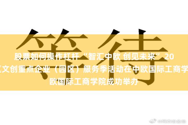 股票如何操作杠杆 “智汇中欧 创见未来” 2025浦东新区文创重点企业（园区）服务季活动在中欧国际工商学院成功举办